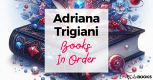multicolor antique book with adriana trigiani books in order on top