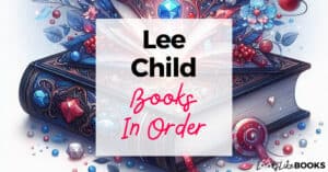 multicolor antique book with lee child books in order on top