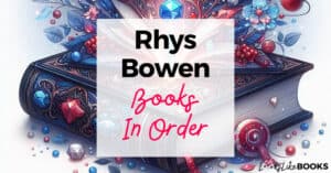 multicolor antique book with rhys bowen books in order on top