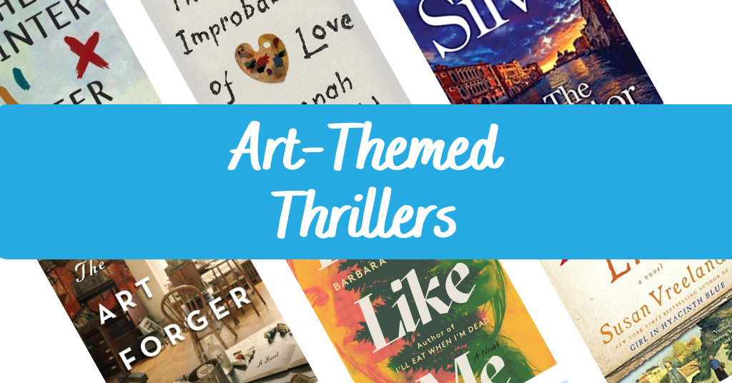 book covers of art-themed thrillers