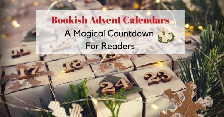 calendar with holiday greens and bookish advent calendars tag